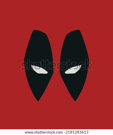 eyes icon logo scary mask white black red background design vector art design illustration