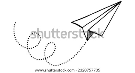 Doodle sketch style of paper plane icon vector illustration for concept design.