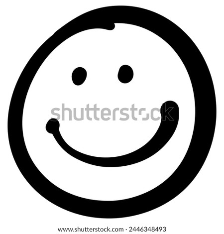 Doodle sketch style of Smile face icon vector illustration for concept design.