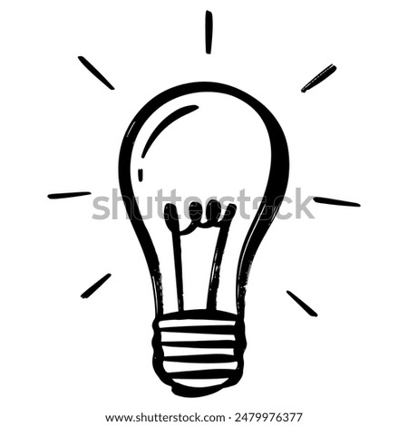 Doodle sketch style of Hand drawn light bulb icon vector illustration for concept design.