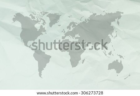 White color Paper texture background with world map