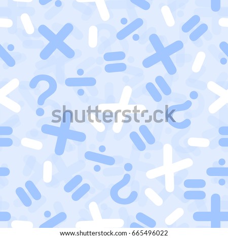 seamless blue mathematical symbol pattern background