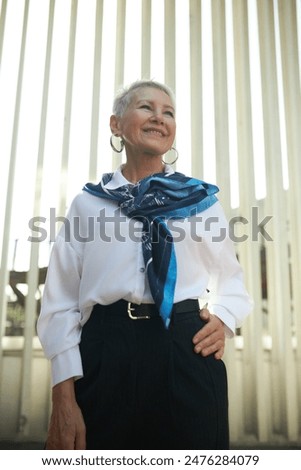 Similar – Image, Stock Photo Bossy elegant woman against vintage interior in country house