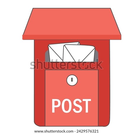 Mailbox vector. mailbox with stacked letters