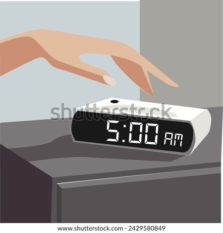 illustration of a hand trying to turn off a digital clock