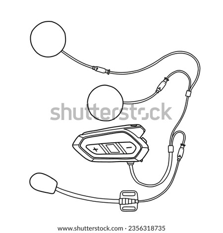 Bluetooth Helmet headset Intercom Vector Illustration