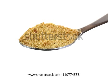 A Heaping Spoon Full Of Coconut Palm Sugar Granules. Stock Photo ...