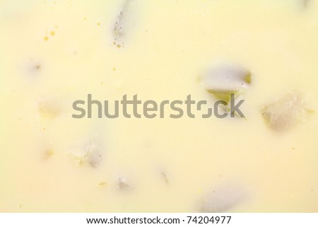 A close view of a can of cream of celery soup.