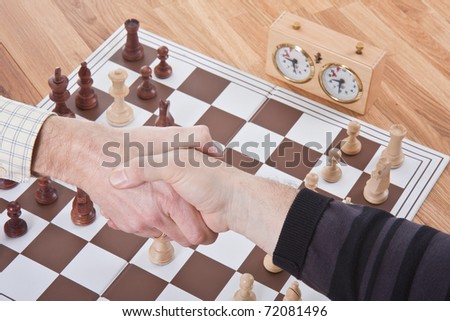Shaking hands by the end of a chess match