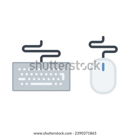 set of keyboar and mouse icon vector isolated white background.