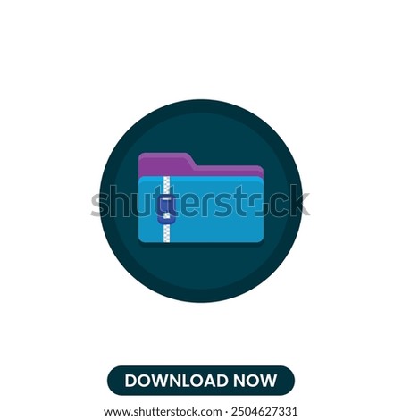 Zip files icon vector illustration. technology concept outline design. Perfect for web and mobile UIUX. Modern, minimalistic vector style. Ideal for app interfaces, website elements