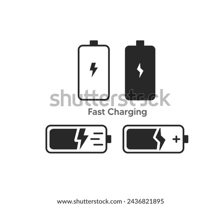 Fast charging icon pack | turbo charge outline-filled icon