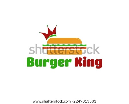 modern flat burger king vector logo