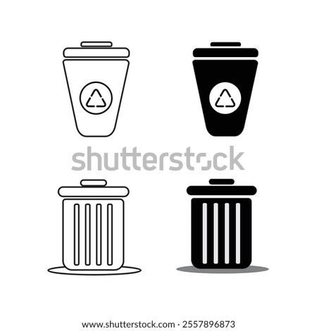 Vector Recycle bin icon Trash icon vector Delete icon vector logo, app UI design Vector illustration