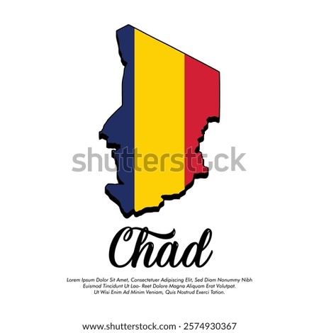 Vector Chad flag or map banner Chad flag with white background Vector illustration design Chad independence day banner design 