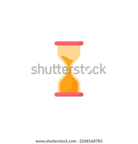 A hourglass with a red bottom and a yellow bottom.
