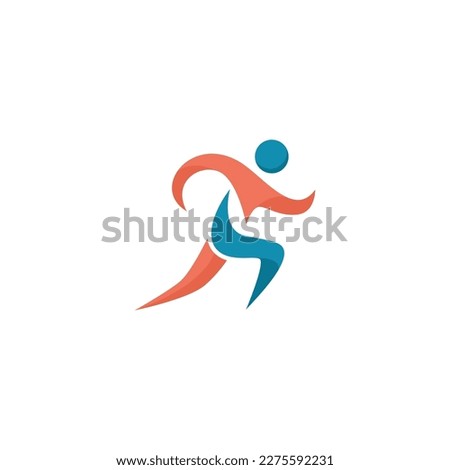 Logo for sporting event with a man running.