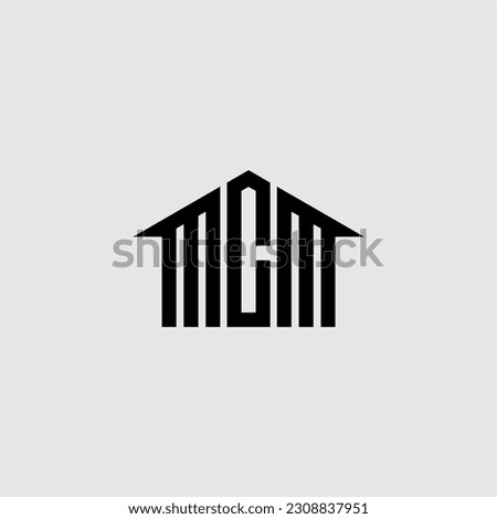 MCM three letter house for real estate logo design