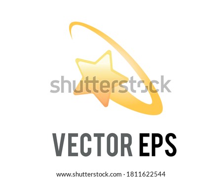 Vector cartoon styled stylized star swirling emoji icon in a yellow ring circle, feeling dizzy cartoon symbol