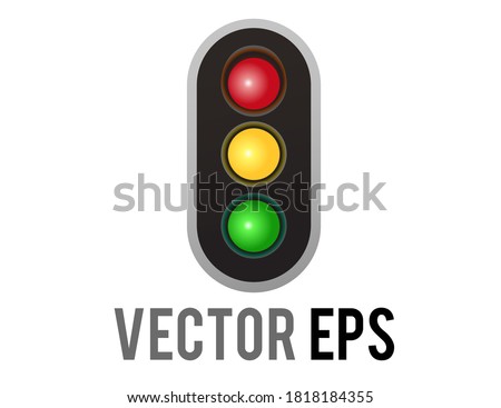 The isolated vector vertical up and down road traffic caution light signal emoji icon