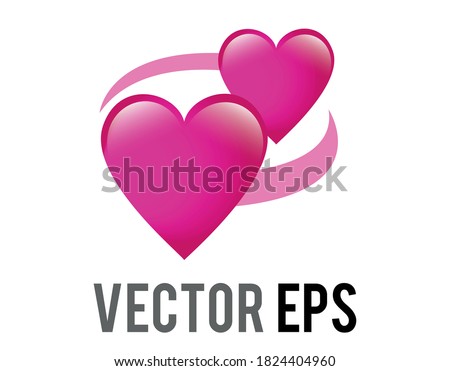 The isolated vector two revolving hearts switching places emoji icon with circular line