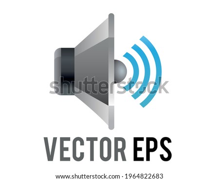 The isolated vector silver and black circle sound music muted speaker high volume cone displayed icon without any sound waves  in side view