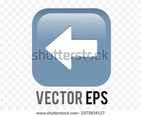 The isolated vector gradient blue arrow pointing left round corner square icon button