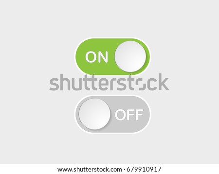 Flat icon On and Off Toggle switch button vector format
