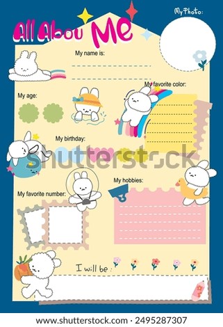 baby shower card, : back to school, Cute All about me, cute cartoon all about me and student, baby shower card, school all about me
