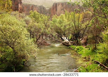 a river in a deep canyon