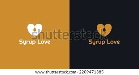 Syrup, honey and love symbol designed into a beautiful minimalist easy to edit vector logo