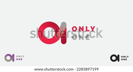 Only One logo design that can be used by all business named with O and 1, vector symbol easy to edit of letter o and number 1. 