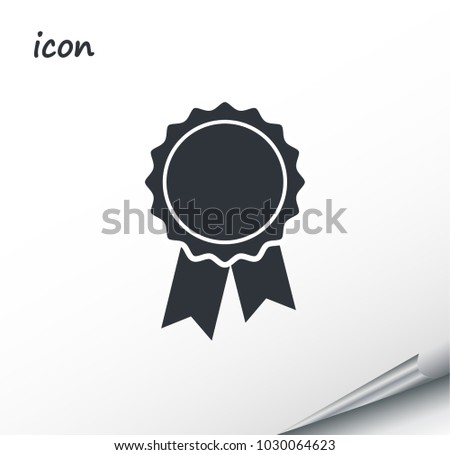 vector icon badge with ribbons on a wrapped silver sheet