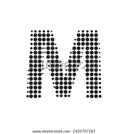 Halftone Letter 'M' Vector Logo in Pop Art Style. New design Photo stock © 