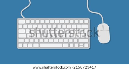 Keyboard and mouse vector set. keyboards and mouse white colors with top Vector illustration. Eps 10