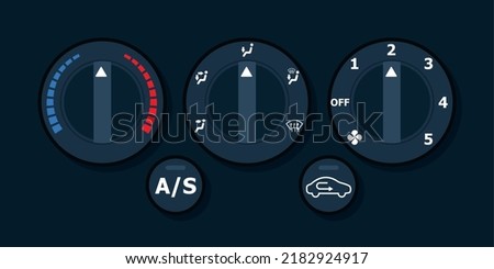 Car climate control with air condition button, vector design Eps 10