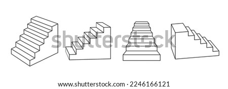 Stair vector icon.Outline vector icon isolated on white background stair. EPS 10