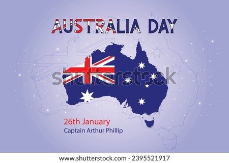 Australia Day Independence 26th January Captain Arthur Philip celebration illustration.