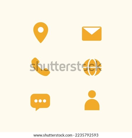 Contact infos icons join me vector logo for cv curriculum vitae portfolio web site pictogram isolated simple symbol information phone language mail user