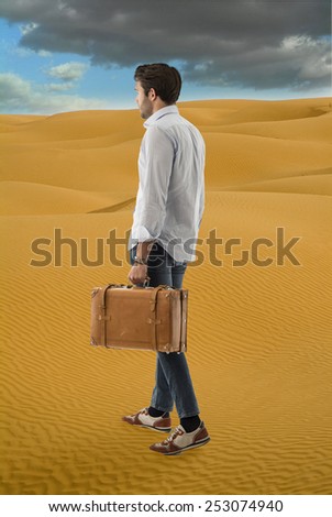 man lost in the desert