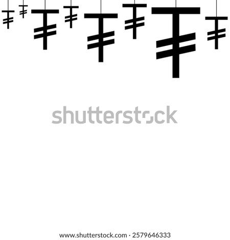 Nice black and white mongolian tugrik currency logo, cool and simple