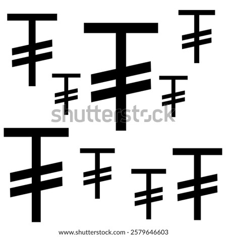 Nice black and white mongolian tugrik currency logo simple