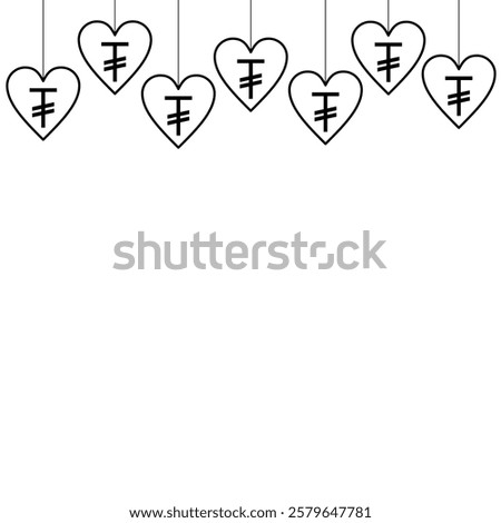 black and white mongolian tugrik currency logo inside the love logo is nice, cool and simple