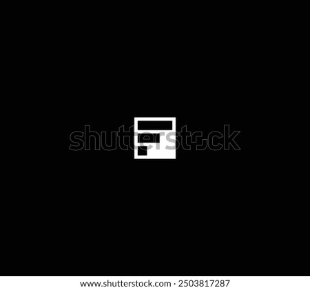 Letter FM or MF or F Square monogram design with black background. 