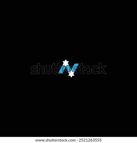 Abstract initial letter N star logo design vector illustration. letter N with star business and finance logos template element design.