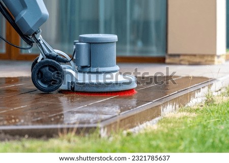 Similar – Image, Stock Photo broom on terrace, stone floor