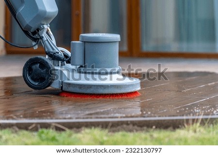 Similar – Image, Stock Photo broom on terrace, stone floor