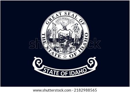 State flag of Idaho in black and white colors. Vector illustration