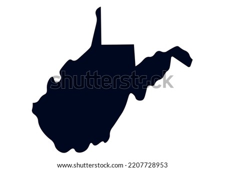 Map of the state of West Virginia. Map of the US state isolated on white background. Vector illustration