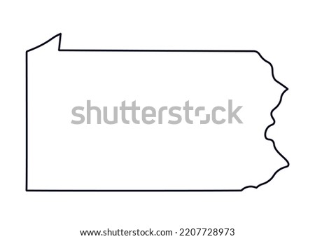 Map of the state of Pennsylvania. Map of the US state isolated on white background. Vector illustration